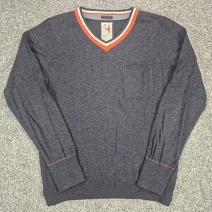 Relwen 100% Merino Wool Sweater Mens Small Gray V-Neck Pullover Huckberry